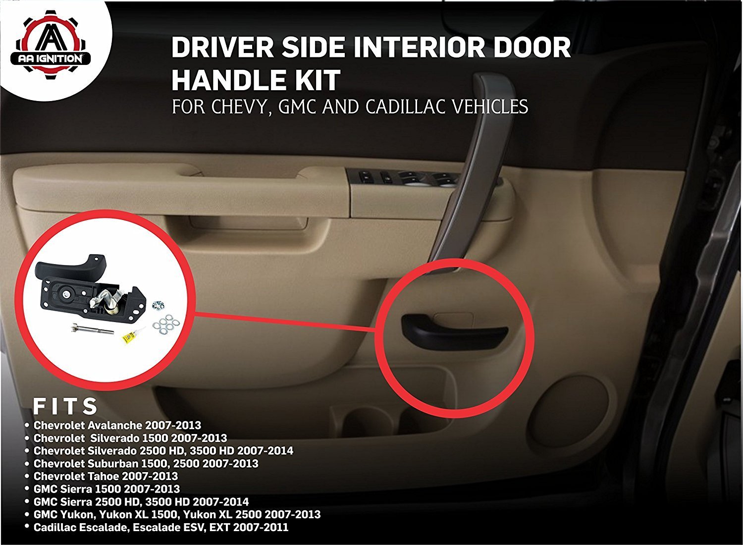 09 yukon passenger side doors handle interior